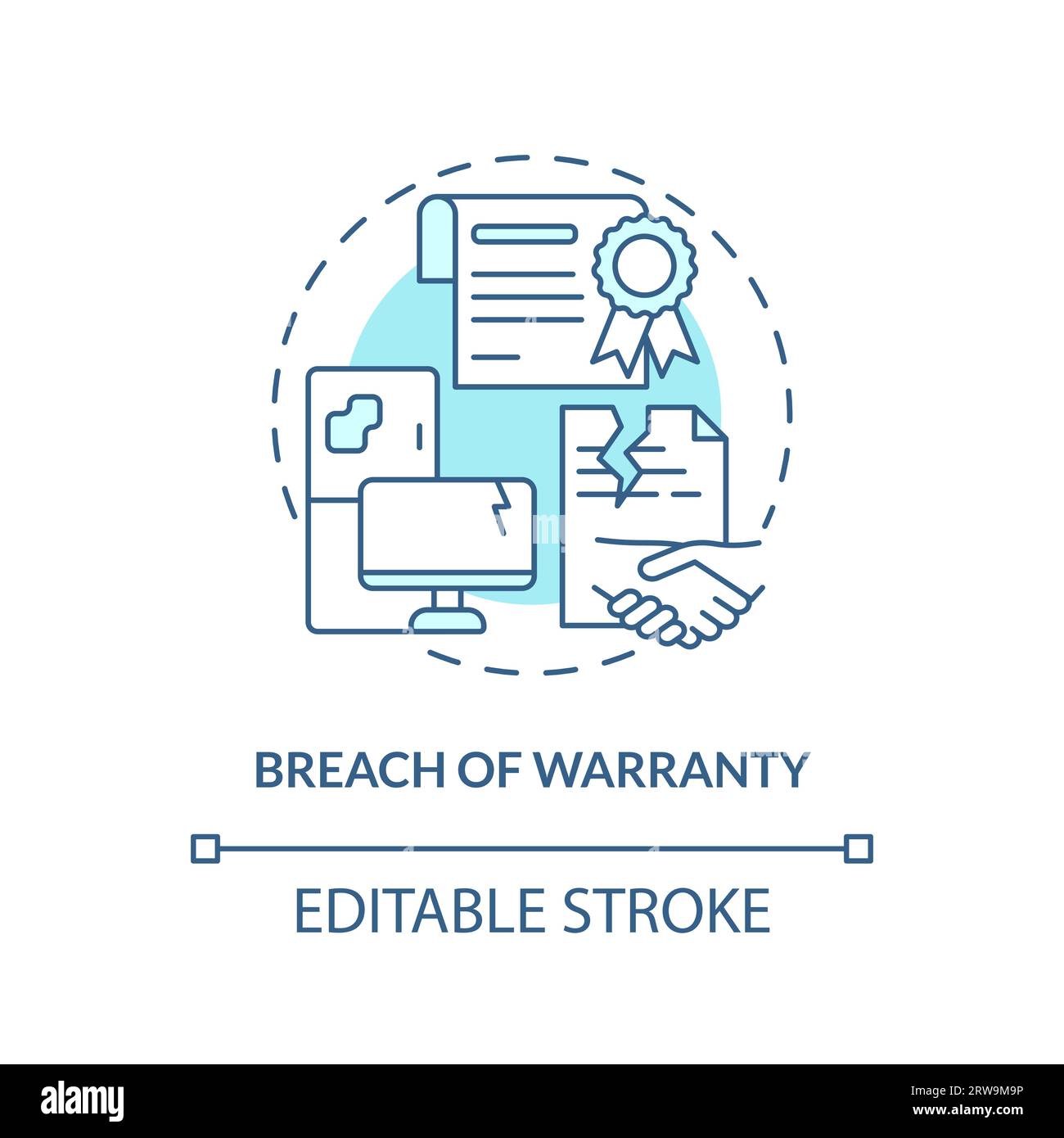 2D breach of warranty blue line icon concept Stock Vector Image & Art Alamy