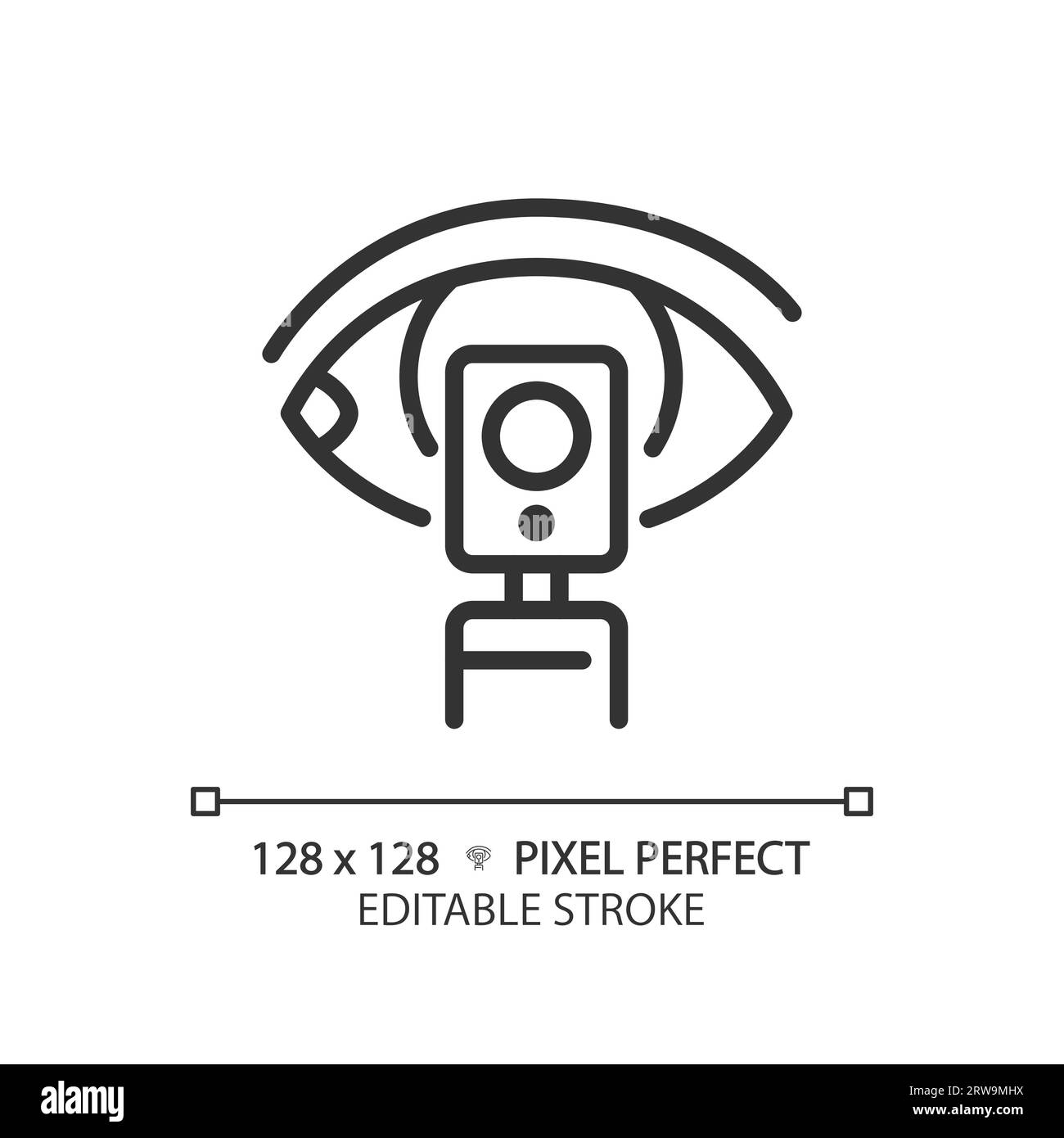 Ophthalmoscope pixel perfect linear icon Stock Vector