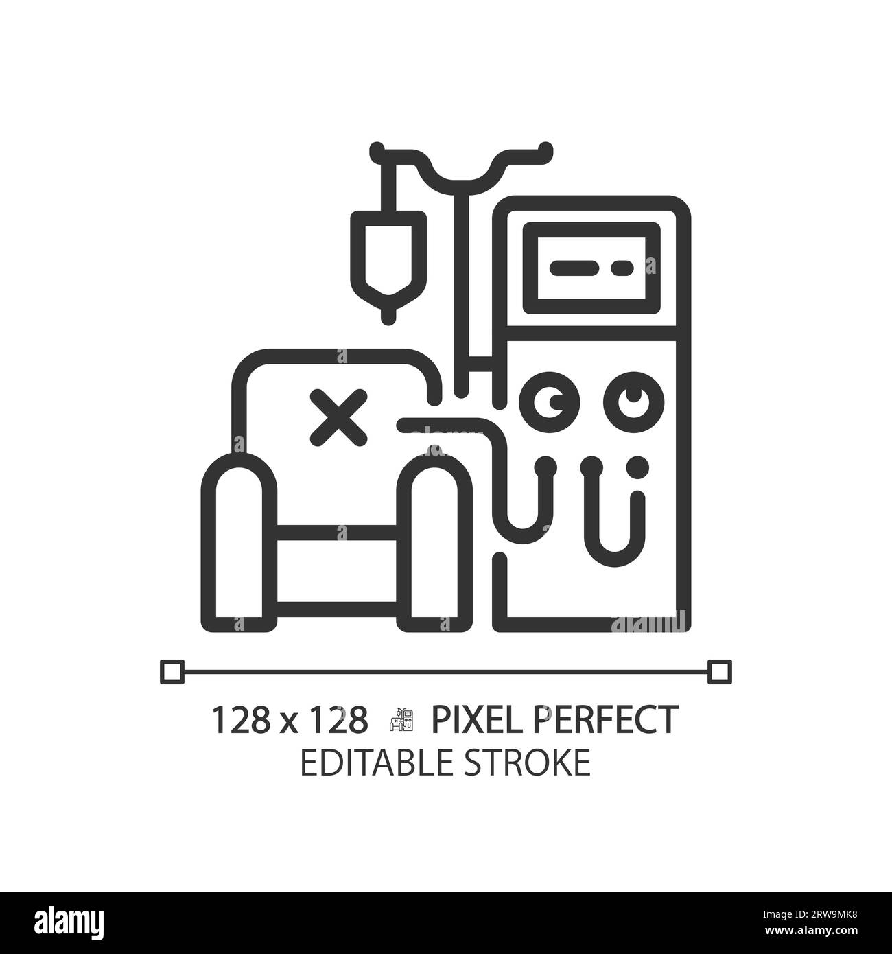 Dialysis machine pixel perfect linear icon Stock Vector Image & Art Alamy