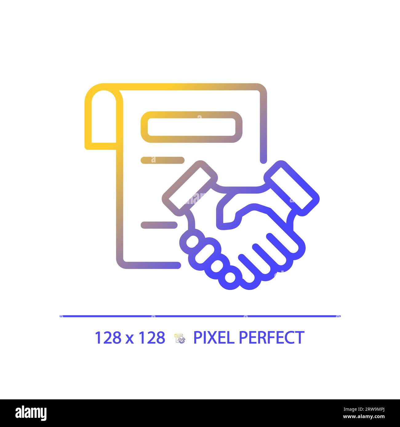 2D agreement thin linear gradient icon Stock Vector