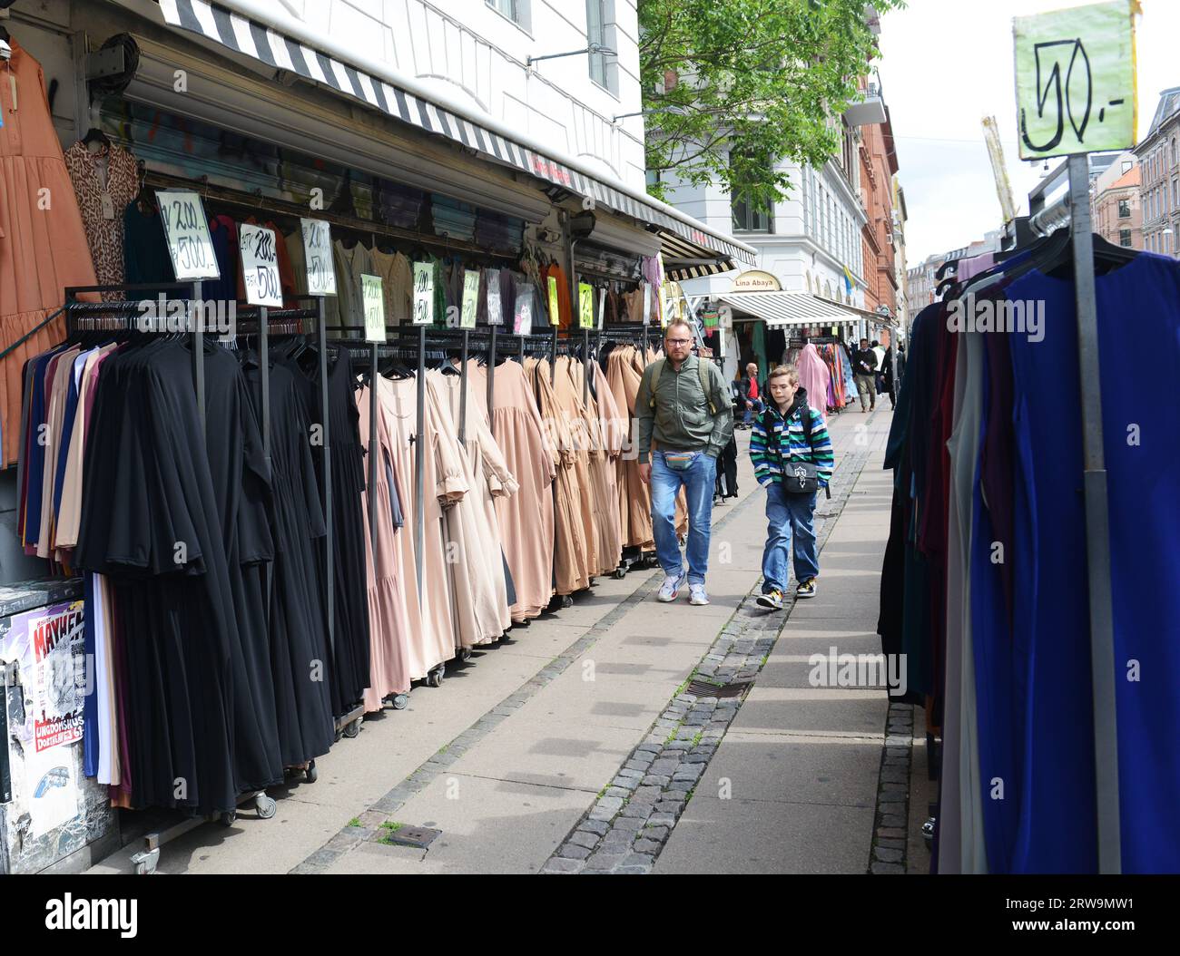 Abaya shops on Nørrebrogade street in Copenhagen, Denmark. Stock Photo