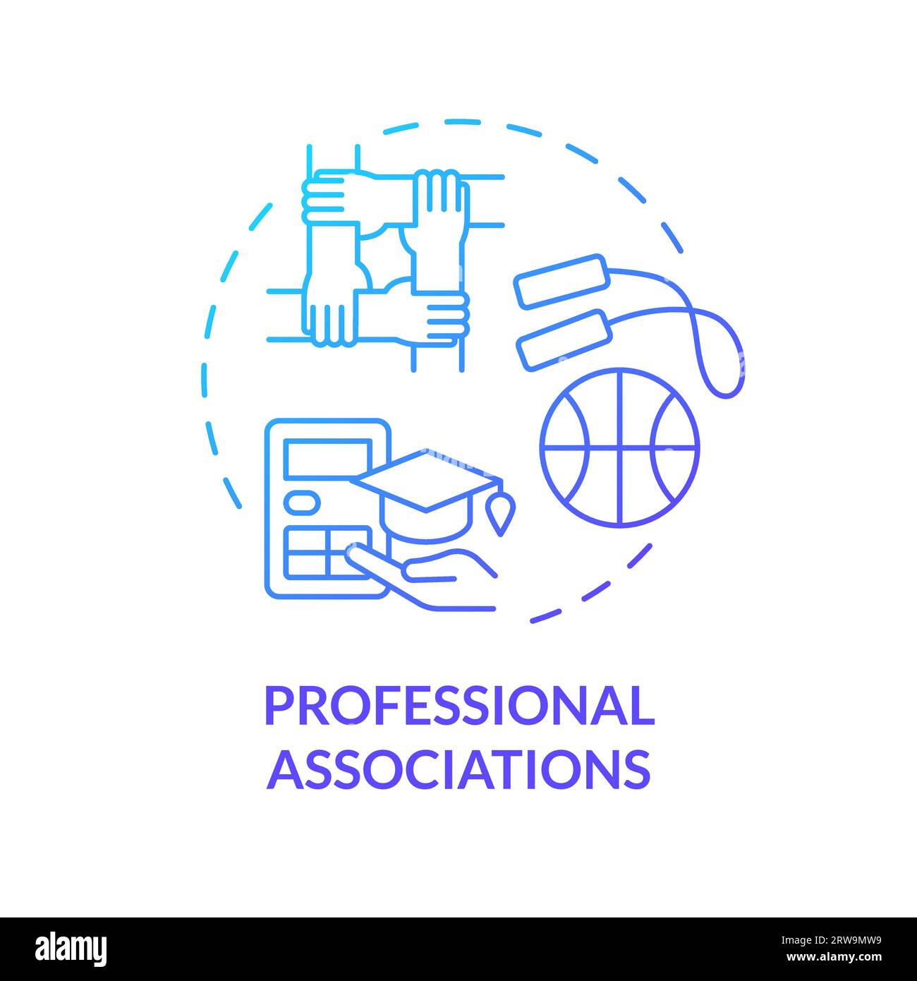 2D professional associations gradient thin line icon concept Stock Vector
