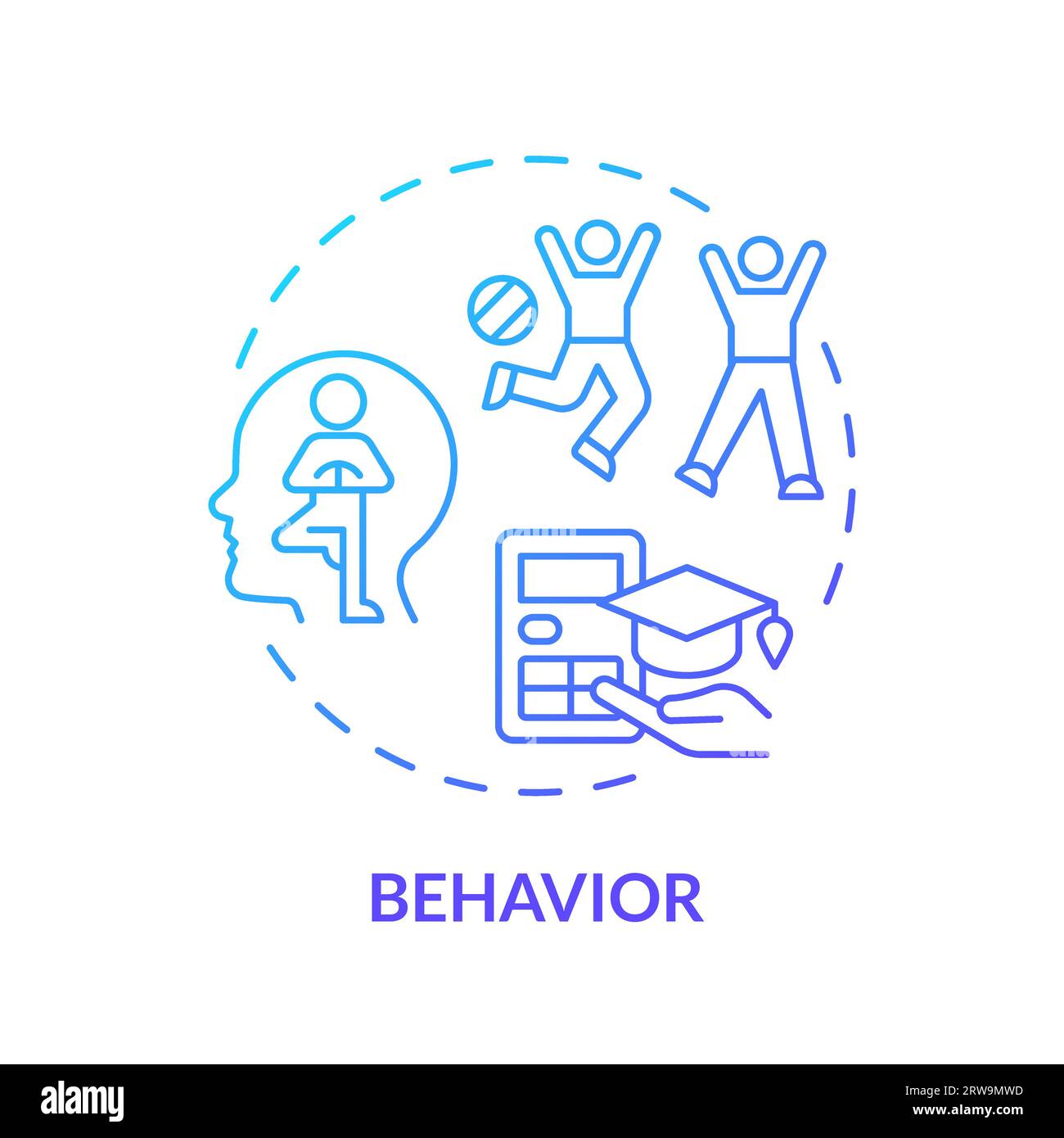 2D behavior gradient thin line icon concept Stock Vector