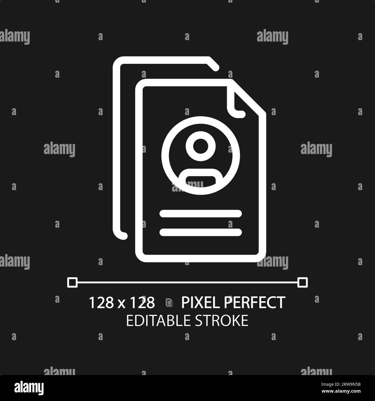 2D customizable resume thin linear white icon Stock Vector
