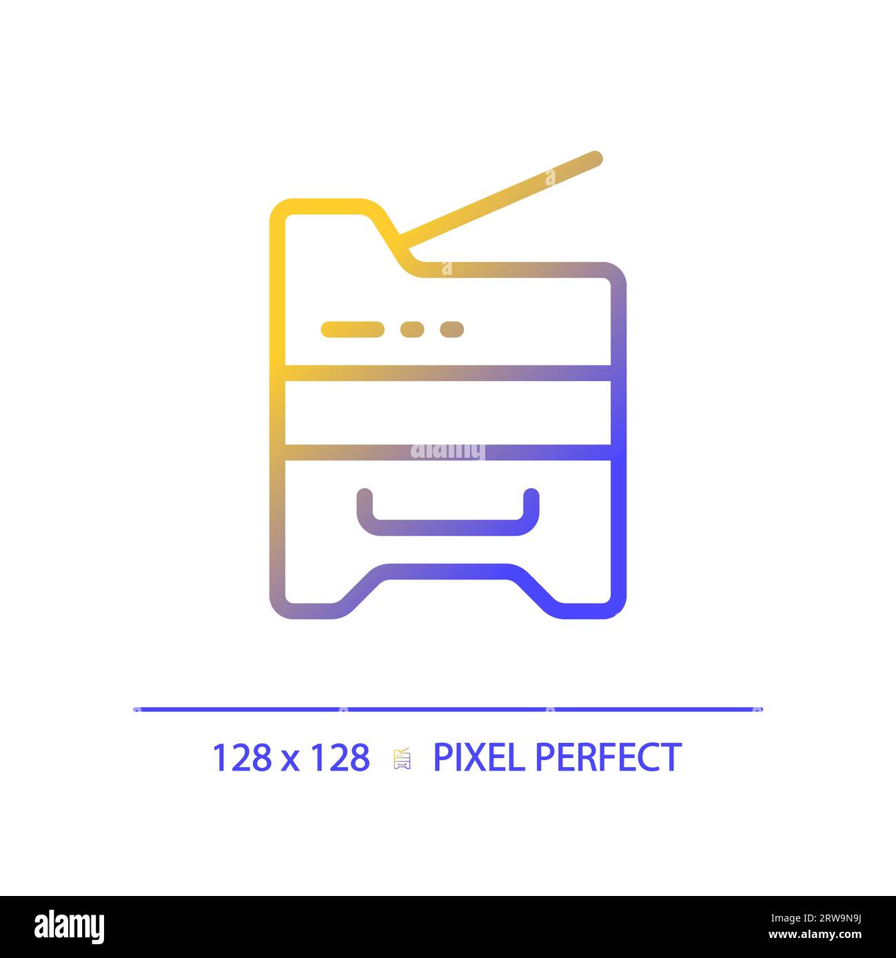 2D copier thin linear gradient icon Stock Vector