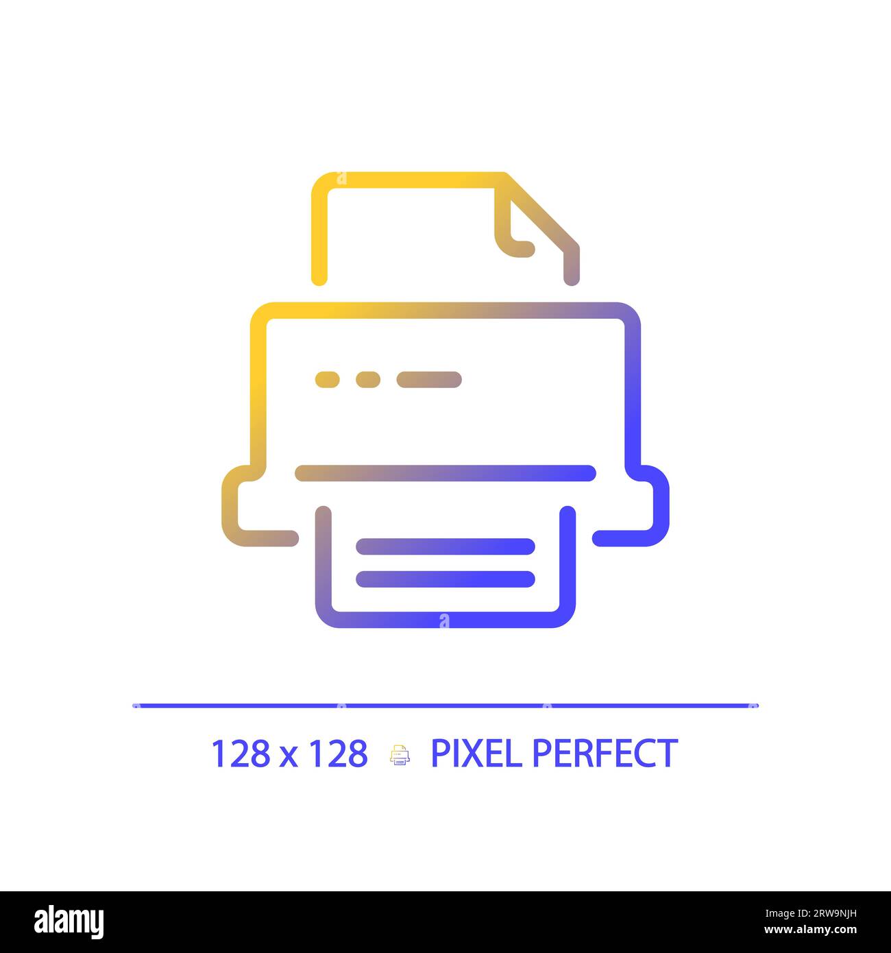 2D printer thin linear gradient icon Stock Vector