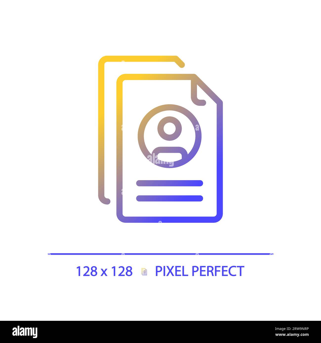 2D resume thin linear gradient icon Stock Vector