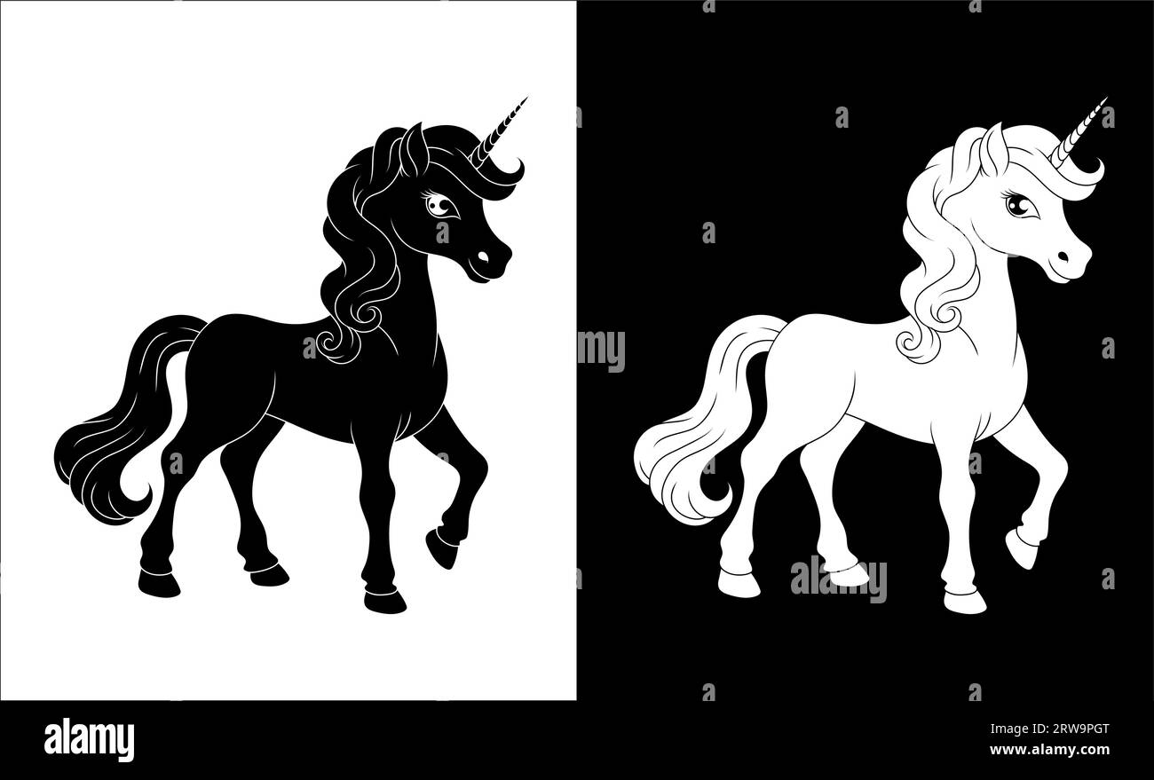 Unicorn Horn Horse Animal Cartoon Mascot From Myth Stock Vector Image & Art Alamy