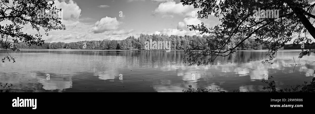 Lake Liepnitz in autumn, landscape panorama Stock Photo