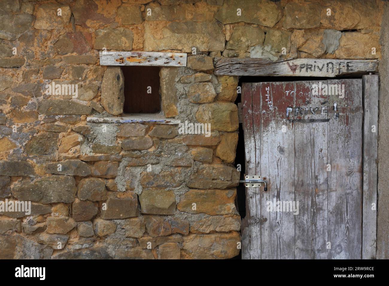 Old facade on a house in Lorraine with window and wooden door, Private ...
