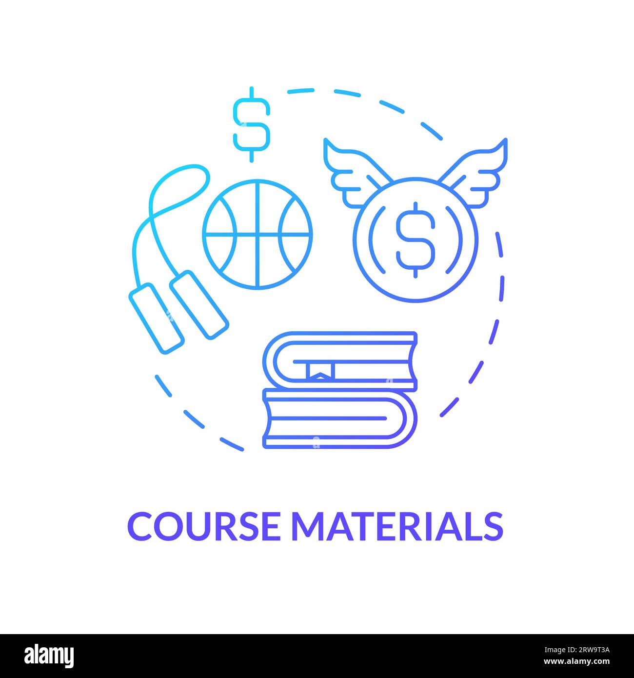 2D course materials gradient thin line icon concept Stock Vector