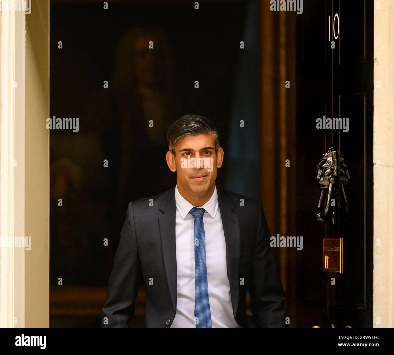 Rishi Sunak MP - British Prime Minister - leaving 10 Downing Street for Prime Minister's Questions in the Commons, 13th September 2023 Stock Photo