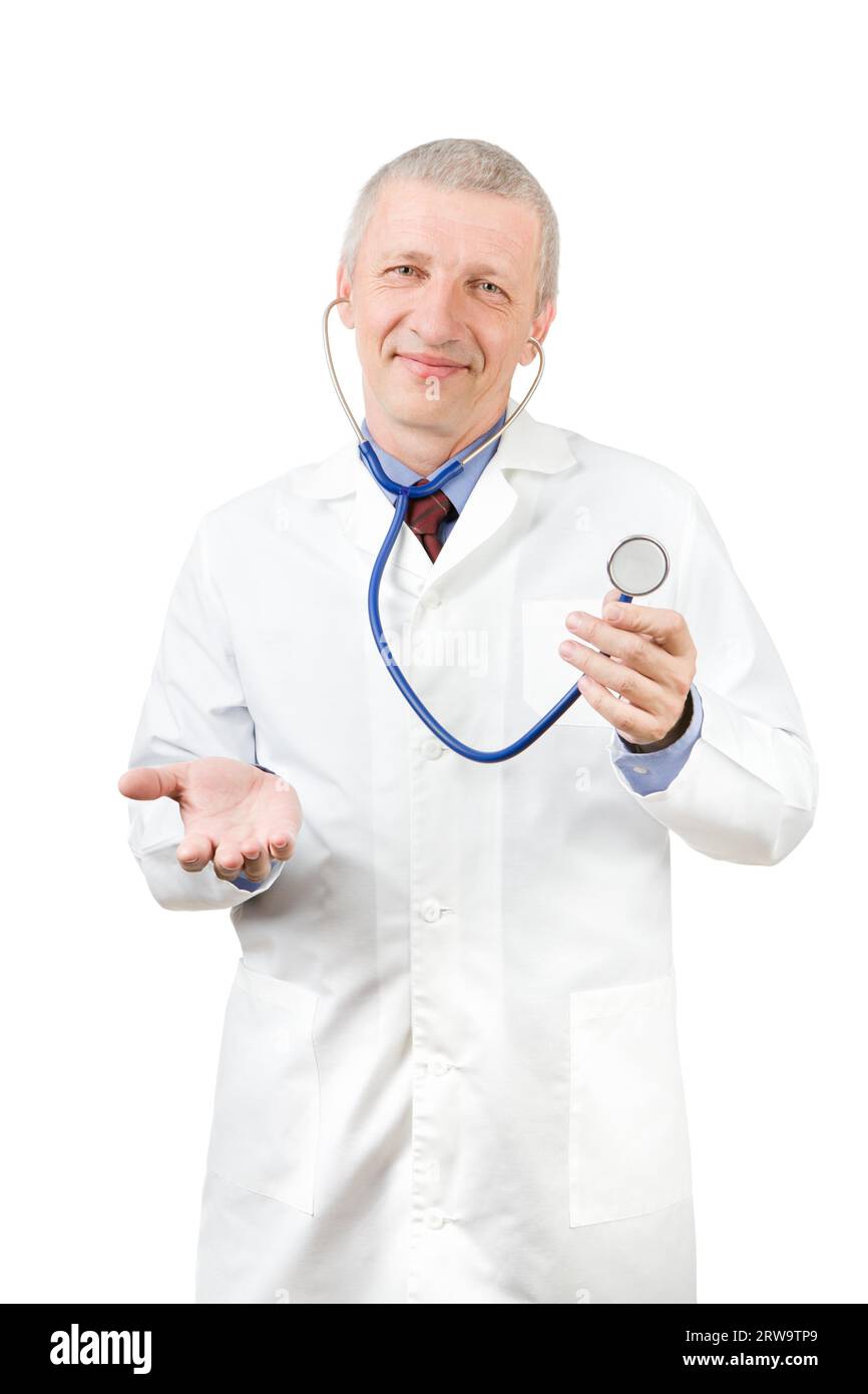 Smiling mature doctor phonendoscope hi-res stock photography and images ...