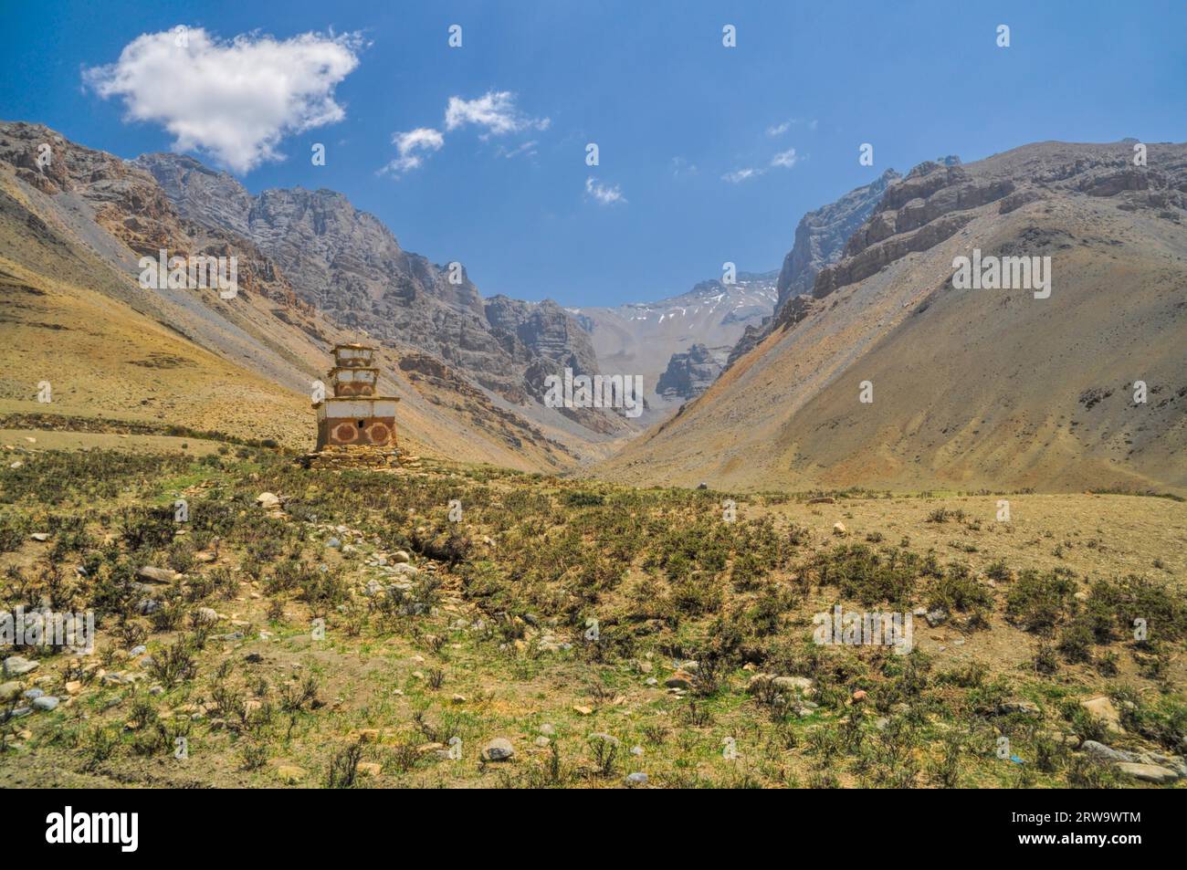 Scenic old shrine in Himalayas mountains in Nepal Stock Photo - Alamy
