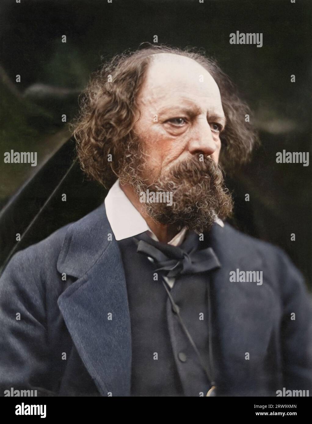 Alfred Tennyson. 1869, London. Photographed by Julia Margaret Cameron. Stock Photo