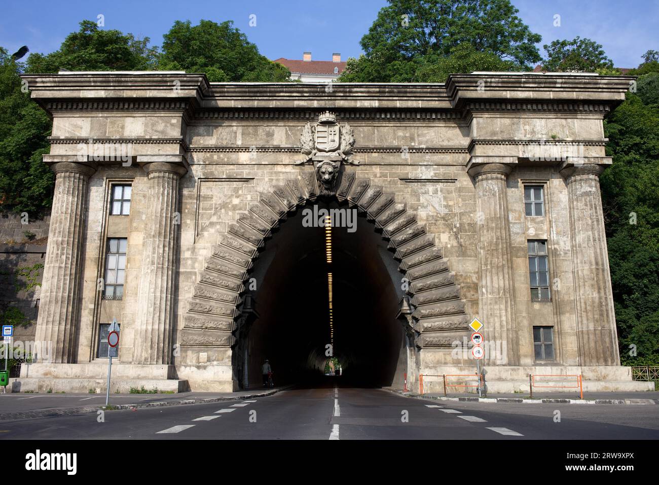 Buda Tunnel under the Castle Hill, opened in 1856, 350 meters long, located in the city of Budapest, Hungary Stock Photo