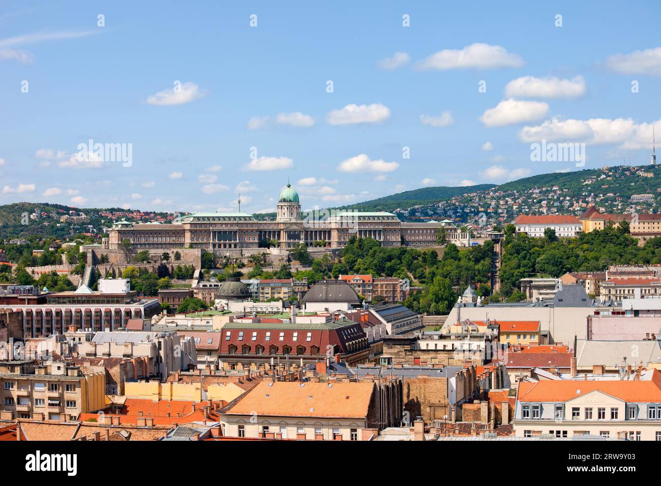 City of Budapest from above and Buda Castle (Royal Palace) in Hungary ...