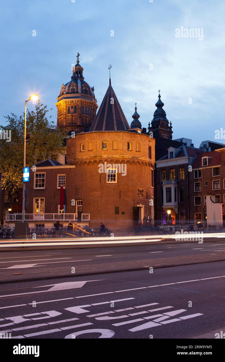 Crying Tower (Dutch: Schreierstoren) at dusk in Amsterdam, Netherlands ...