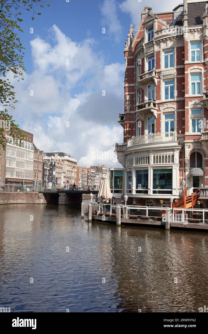 Amstel river in Amsterdam, Holland, Netherlands Stock Photo