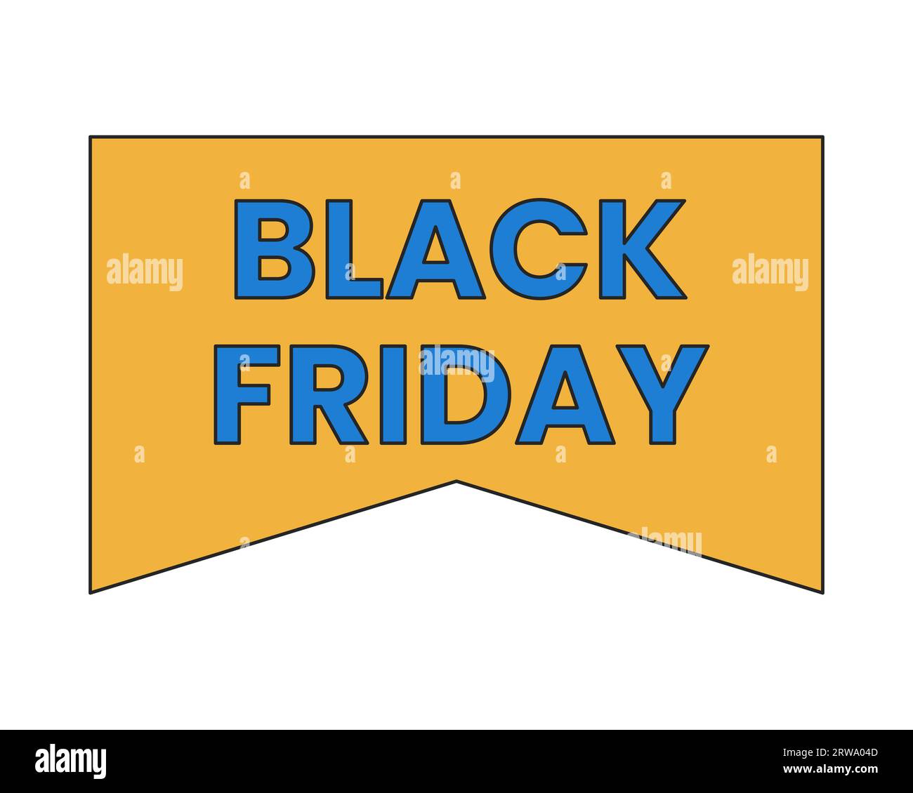 Black friday ads 2D linear cartoon marketing sticker Stock Vector Image