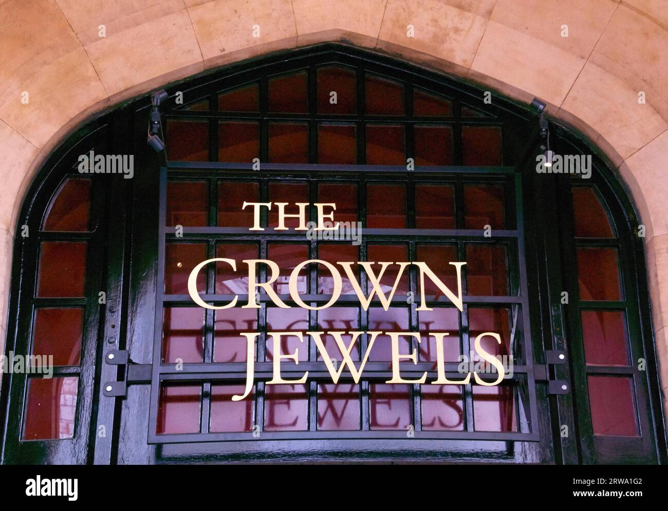 Entrance to royal croen jewels om tower of London Stock Photo