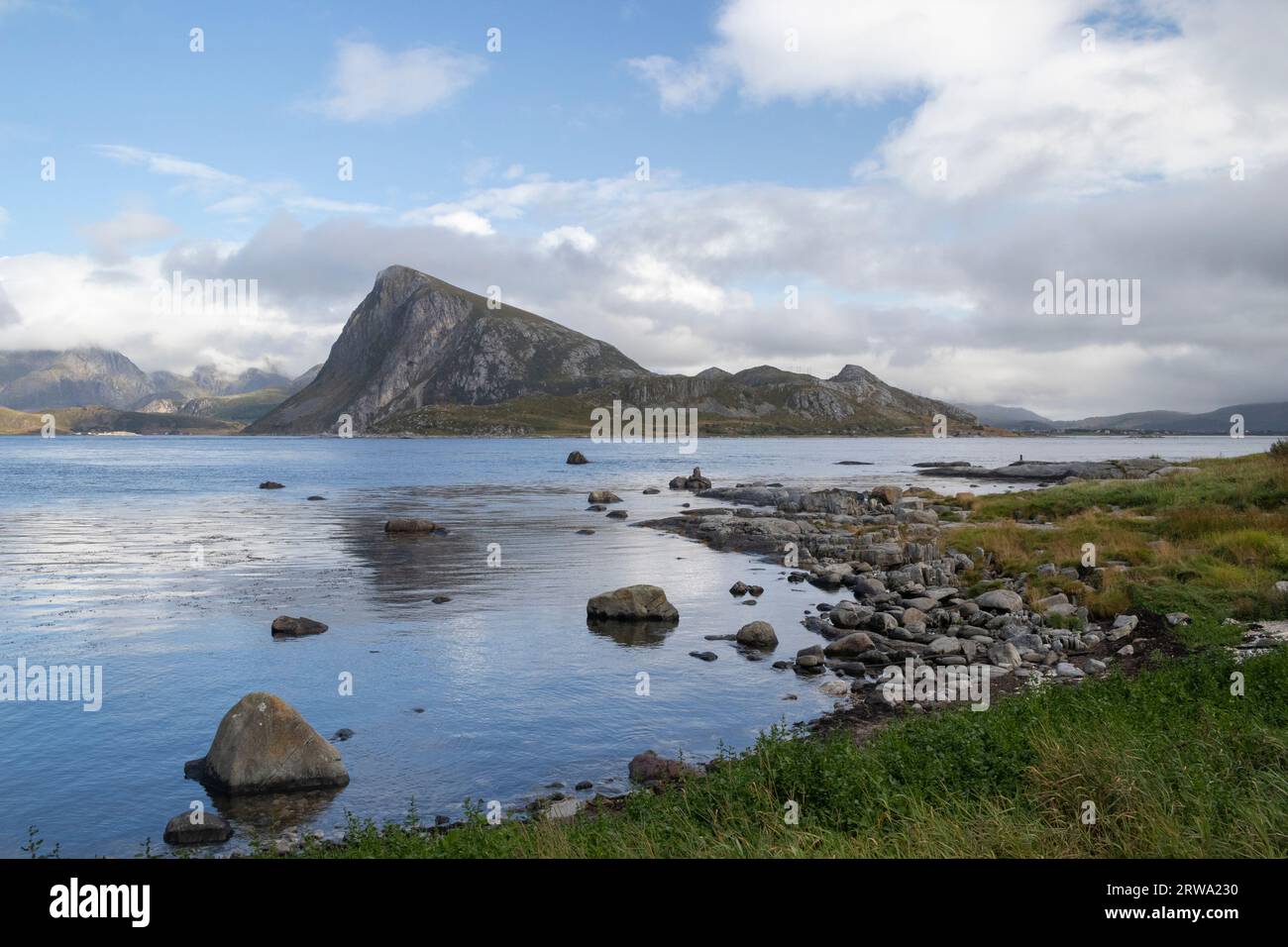 Storsandnes Beach, Flakstadoy, Lofoten Islands, Norway Stock Photo