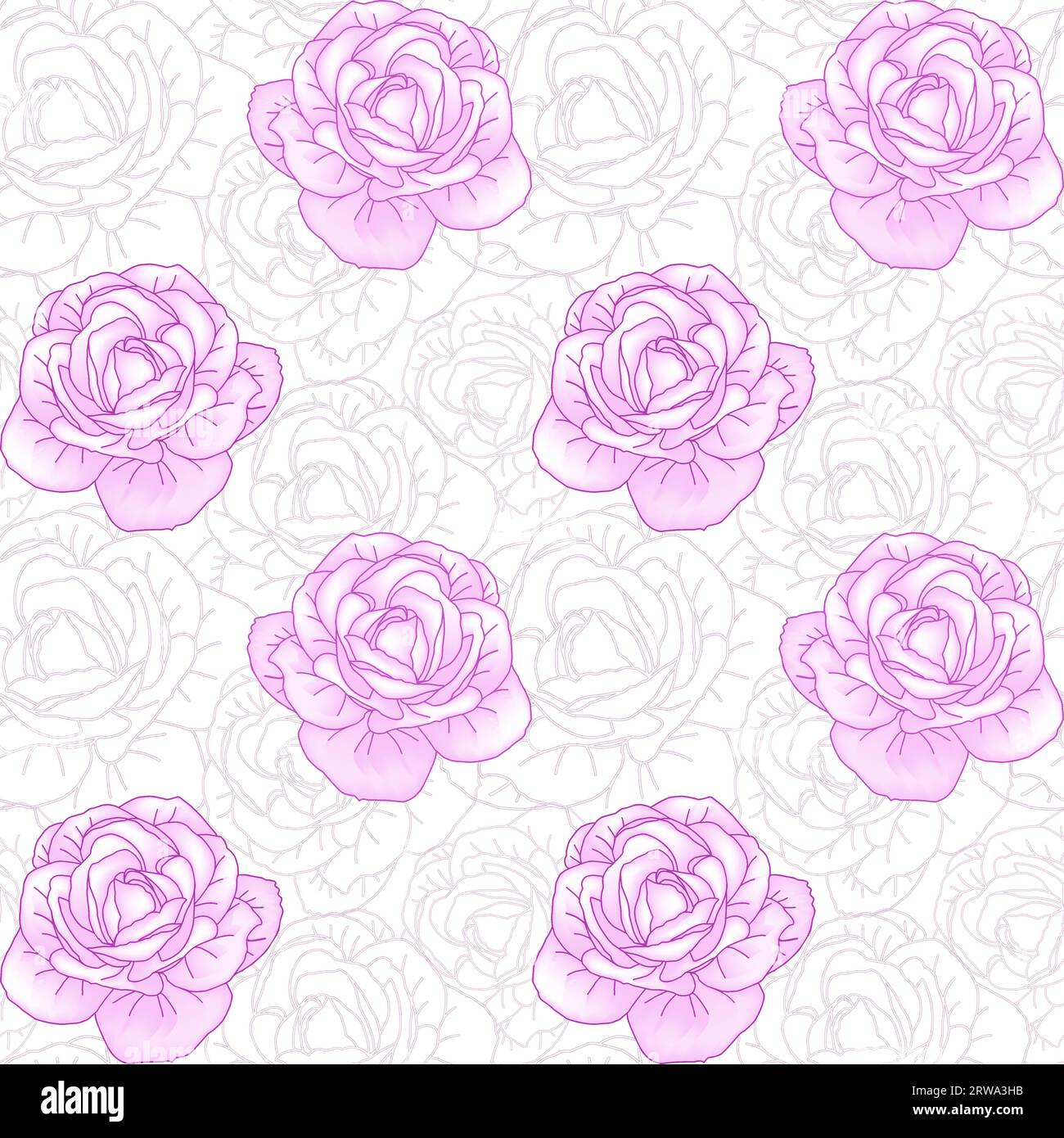 Pink roses floral seamless pattern for textile or wallpaper. Vector background. Stock Vector