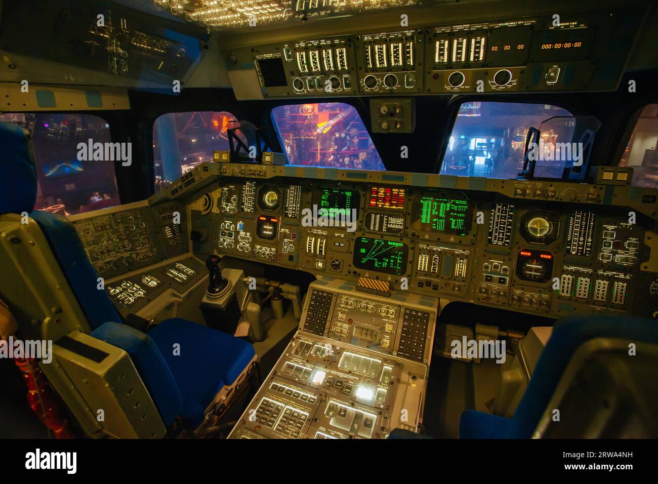 Houston, USA, January 26, 2013: A Space Shuttle cockpit on display at Houston Space Center in Texas, USA Stock Photo