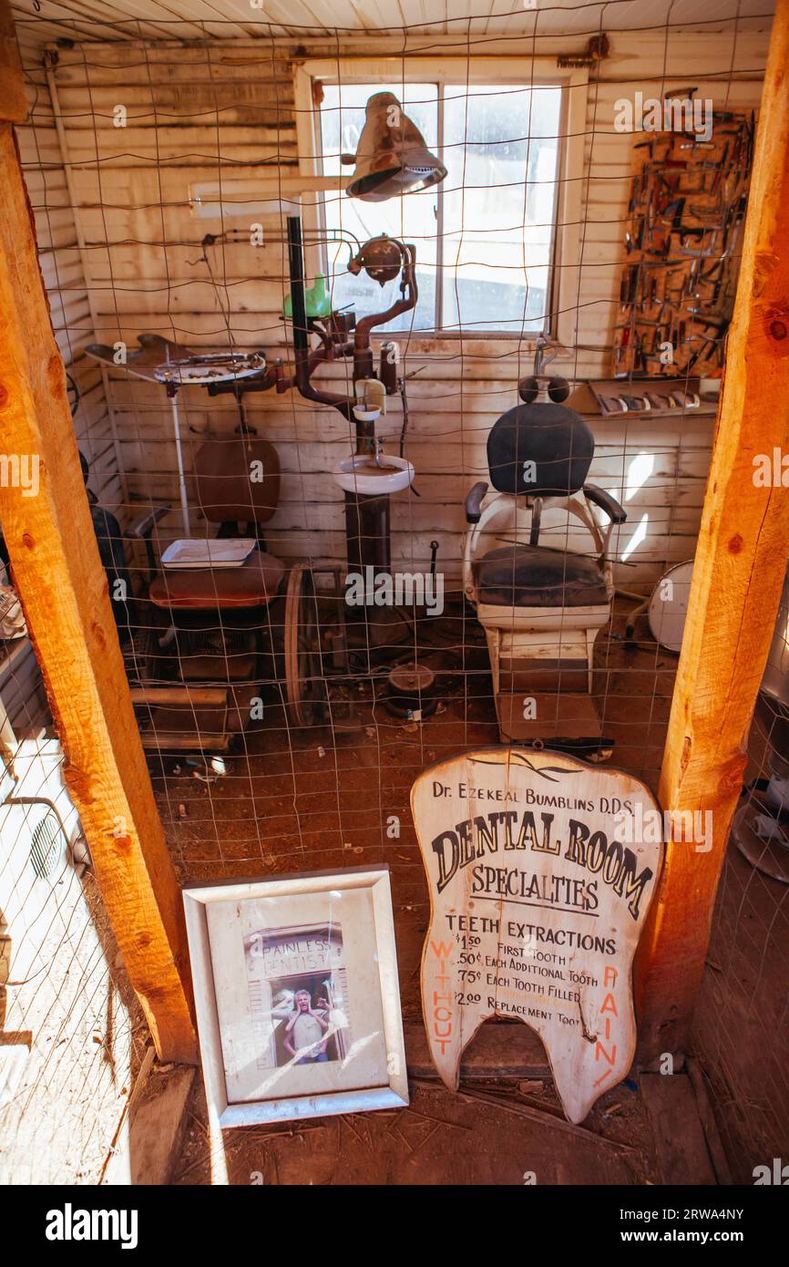 Jerome, USA, February 4, 2013 Dentist artifacts at the iconic tourism