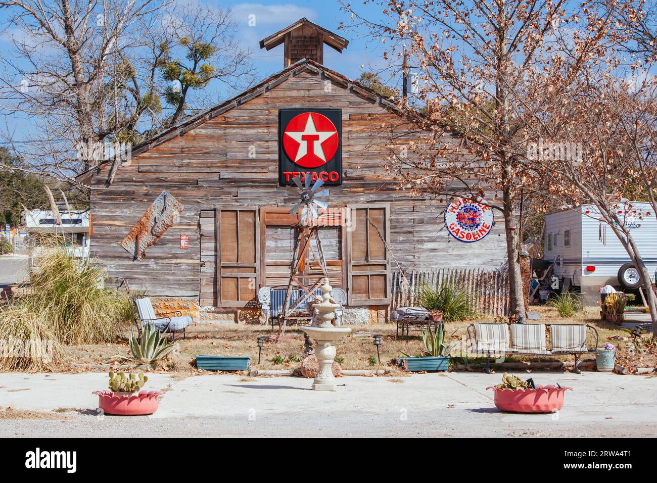 Camp Wood, USA, January 27 2013: Building architecture in the rural town of Camp Wood in Texas, USA Stock Photo