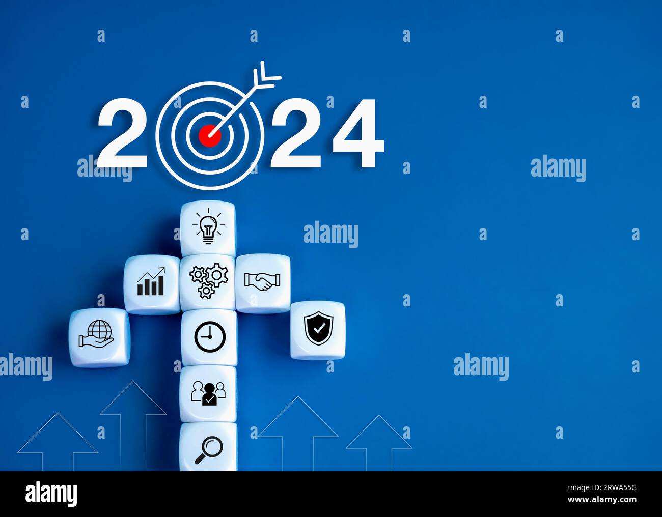 2024 leadership business goal concept. 2024 year number with target ...
