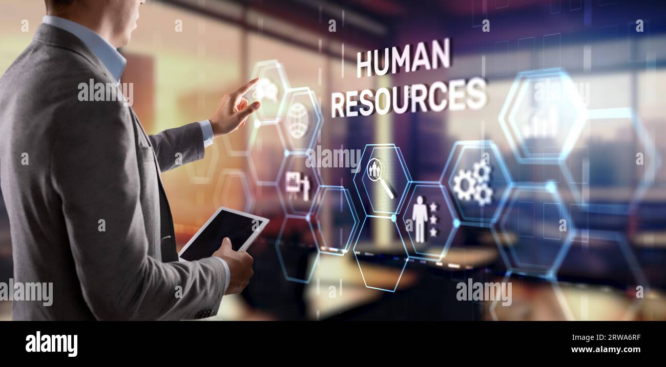 Modern Human Resources Hiring Job Occupation Concept. Business Technology. Stock Photo