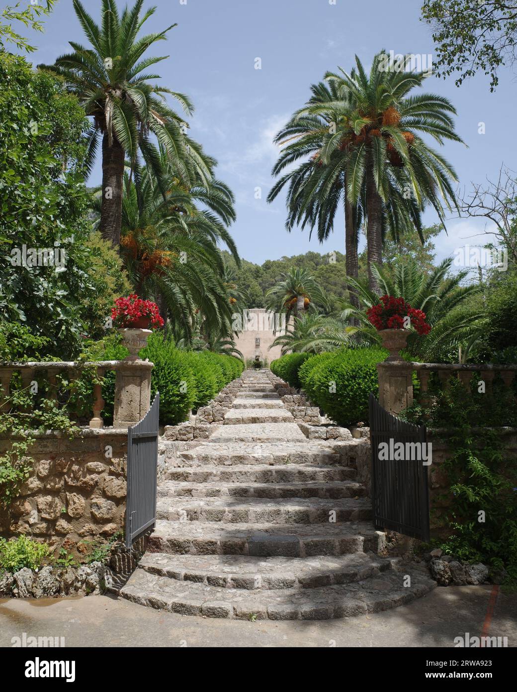 Mallorca, Spain - 23 July, 2023: The historic Jardines de Alfabia botanical gardens, Mallorca Stock Photo