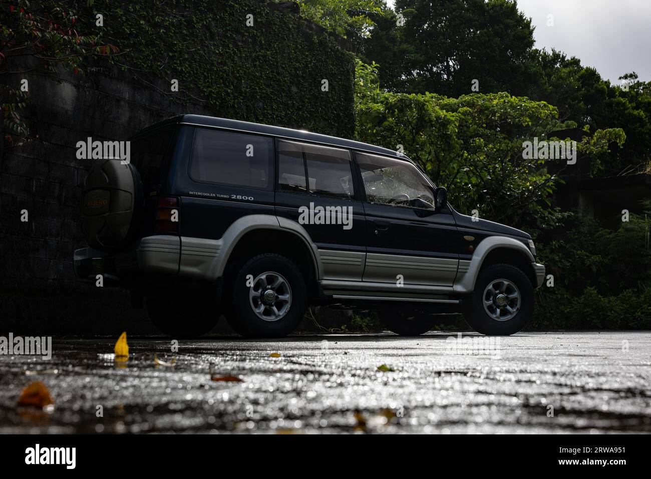 A Mitsubishi Pajero Generation 2 Limited Edition vehicle driving on a