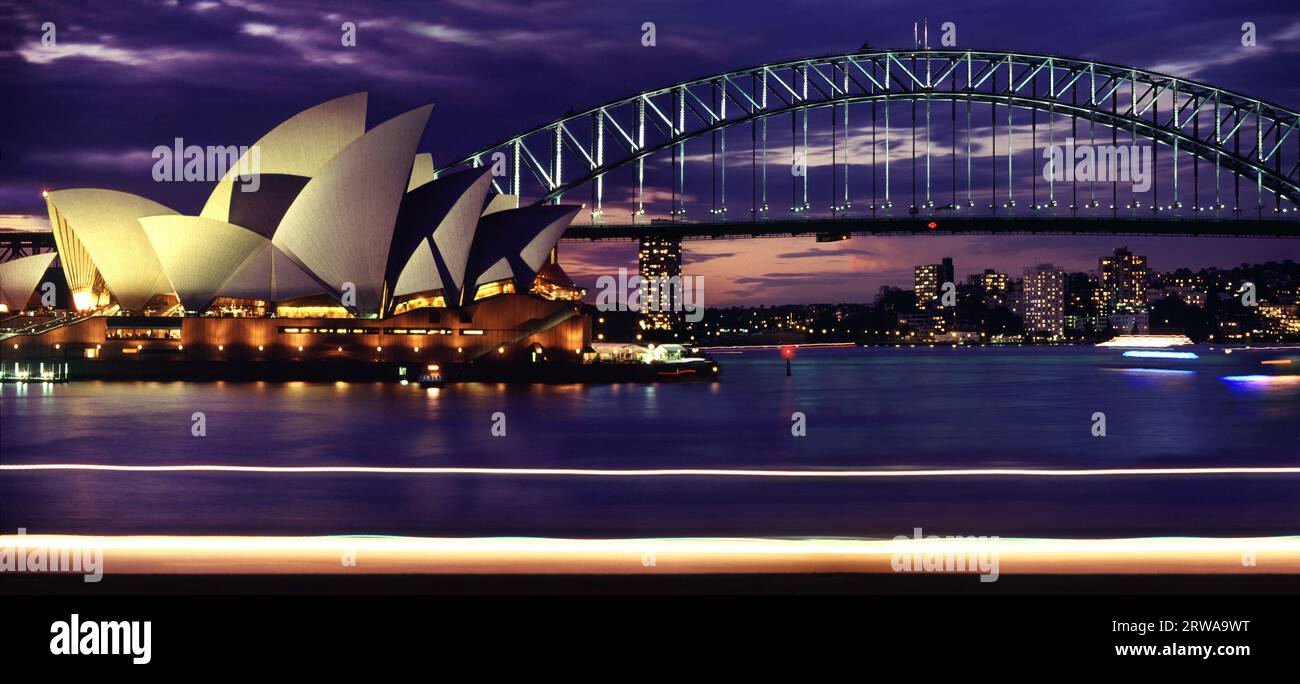 Sydney - New South Wales Australia; Darling Harbour, Sydney opera and harbour bridge Stock Photo