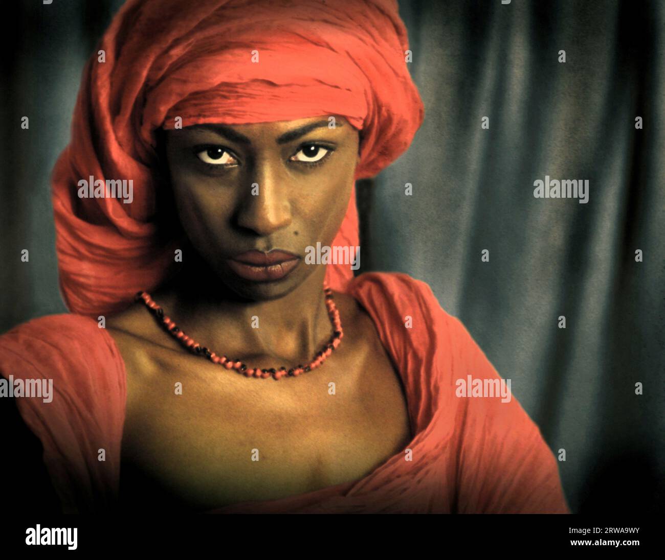 Sahel - North Africa Africa; African princess (contrast) Stock Photo