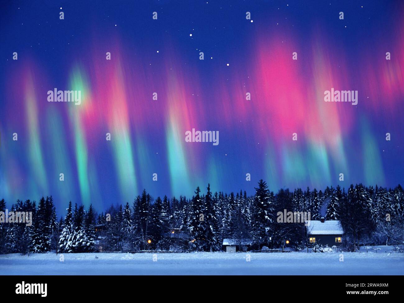 Aurora borealis, Northern Norway Stock Photo
