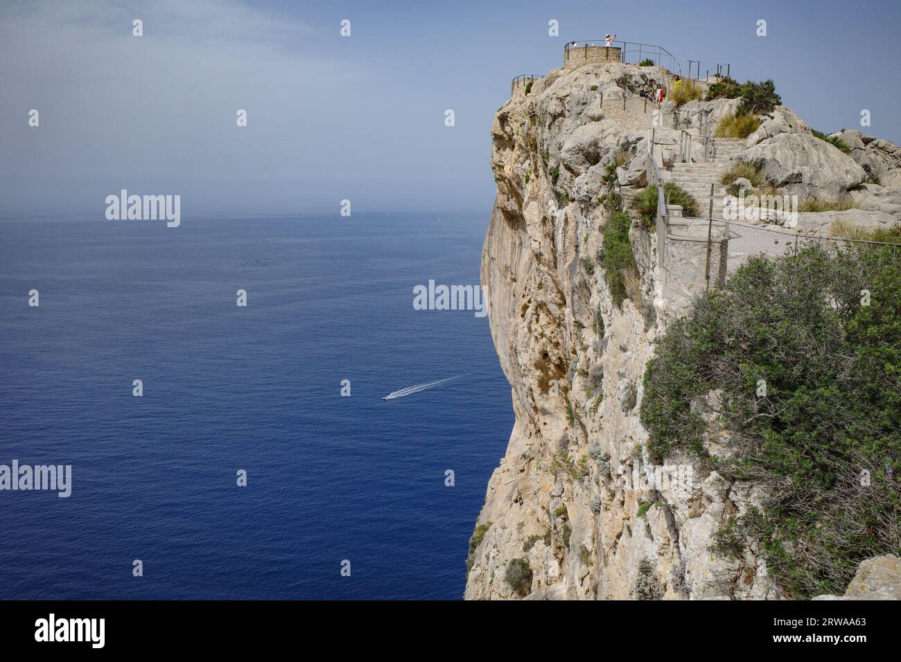 Mallorca, Spain - 9 July, 2023: View point Mirador de Mal Pas at the road to Cape Formentor, Mallorca, Balearic islands, Spain Stock Photo