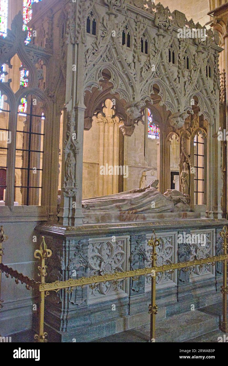 Chichester Cathedral,  the  tomb of Bishop Richard Durnford in the Chapel of St. Clement. Stock Photo