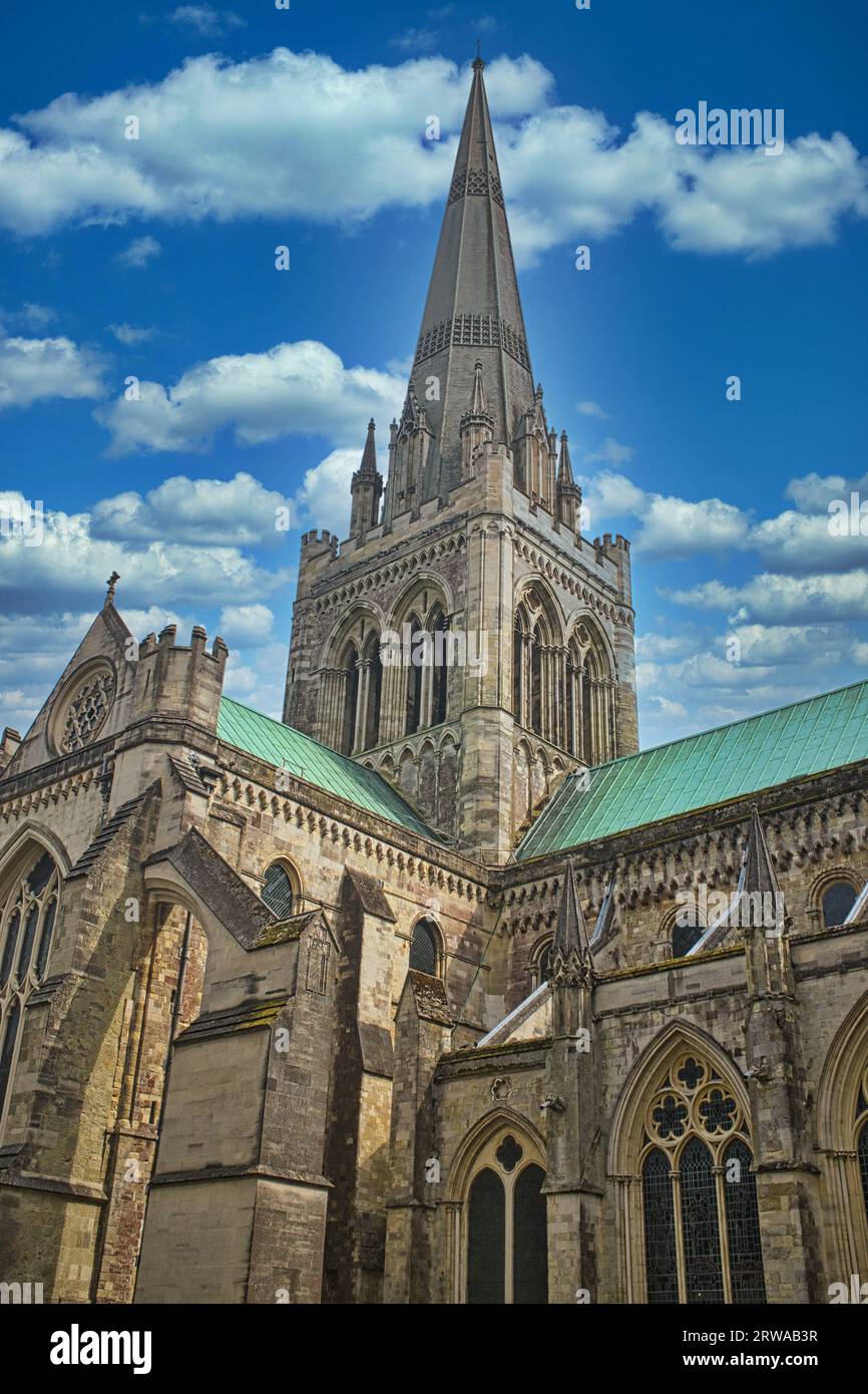 View of Chichester Cathedral,formally known as the Cathedral Church of the Holy Trinity. Stock Photo