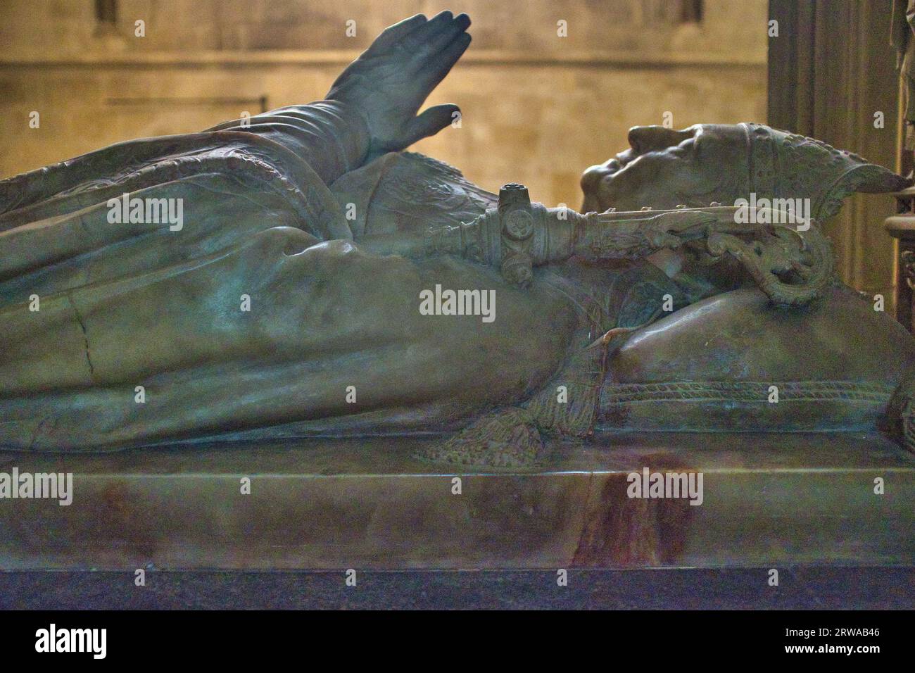 Chichester Cathedral,  the  tomb of Bishop Richard Durnford in the Chapel of St. Clement. Stock Photo