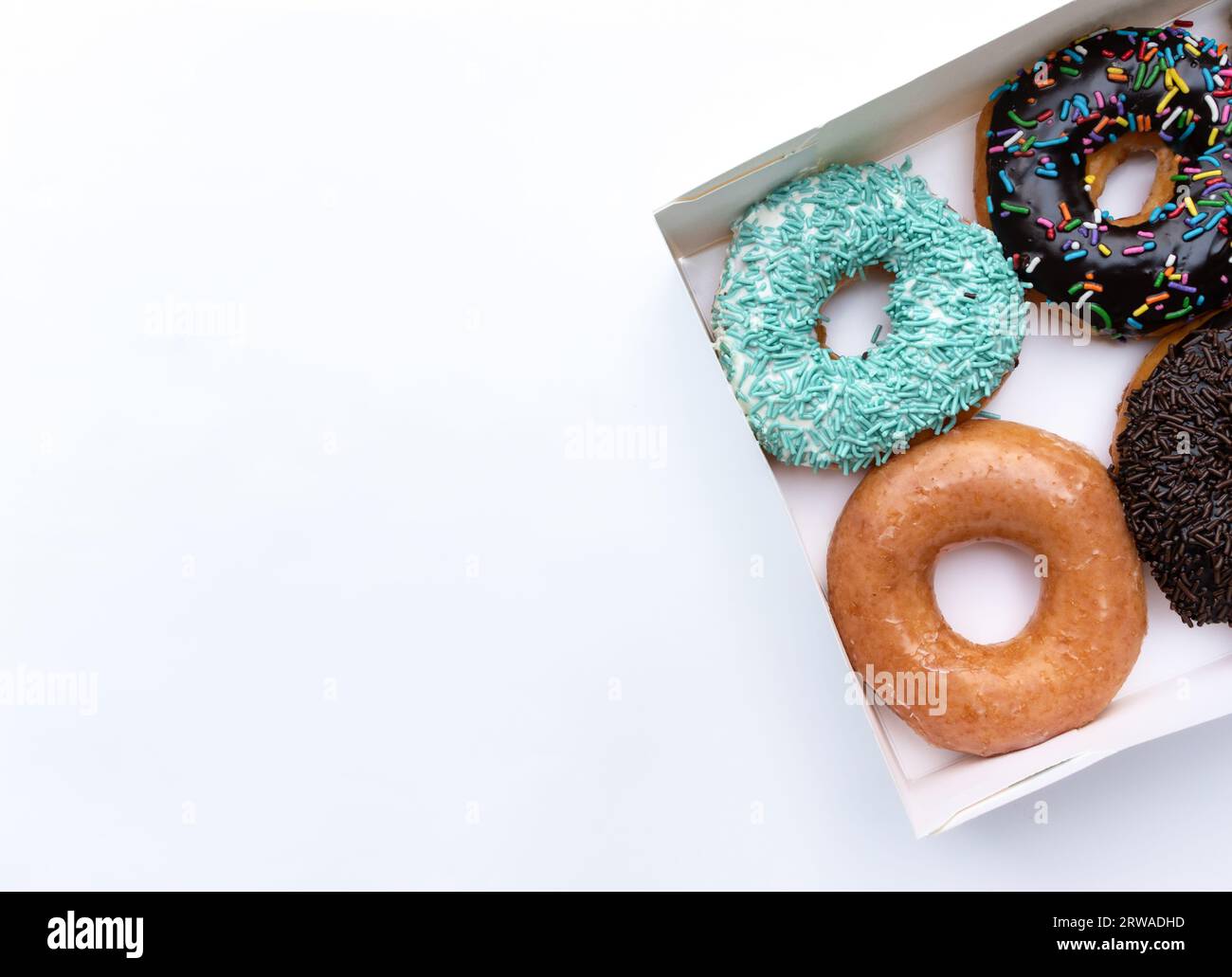 Donuts in its package. After some edits. Stock Photo