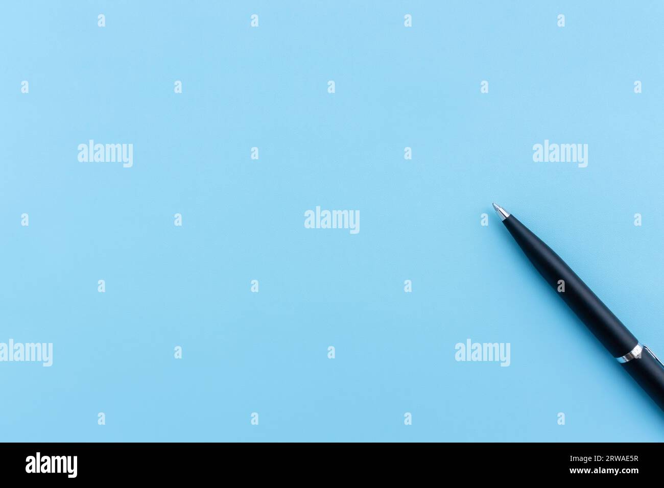 Pen isolated on blue background. After some edits. Stock Photo