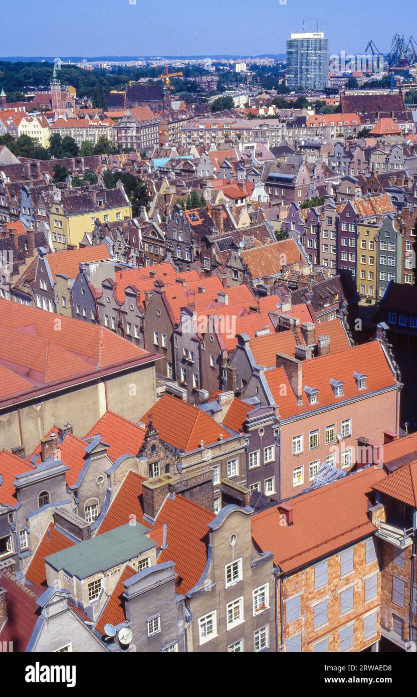 Poland, overview of Gdansk centre with the by dutch architects designed 19th century houses. Stock Photo