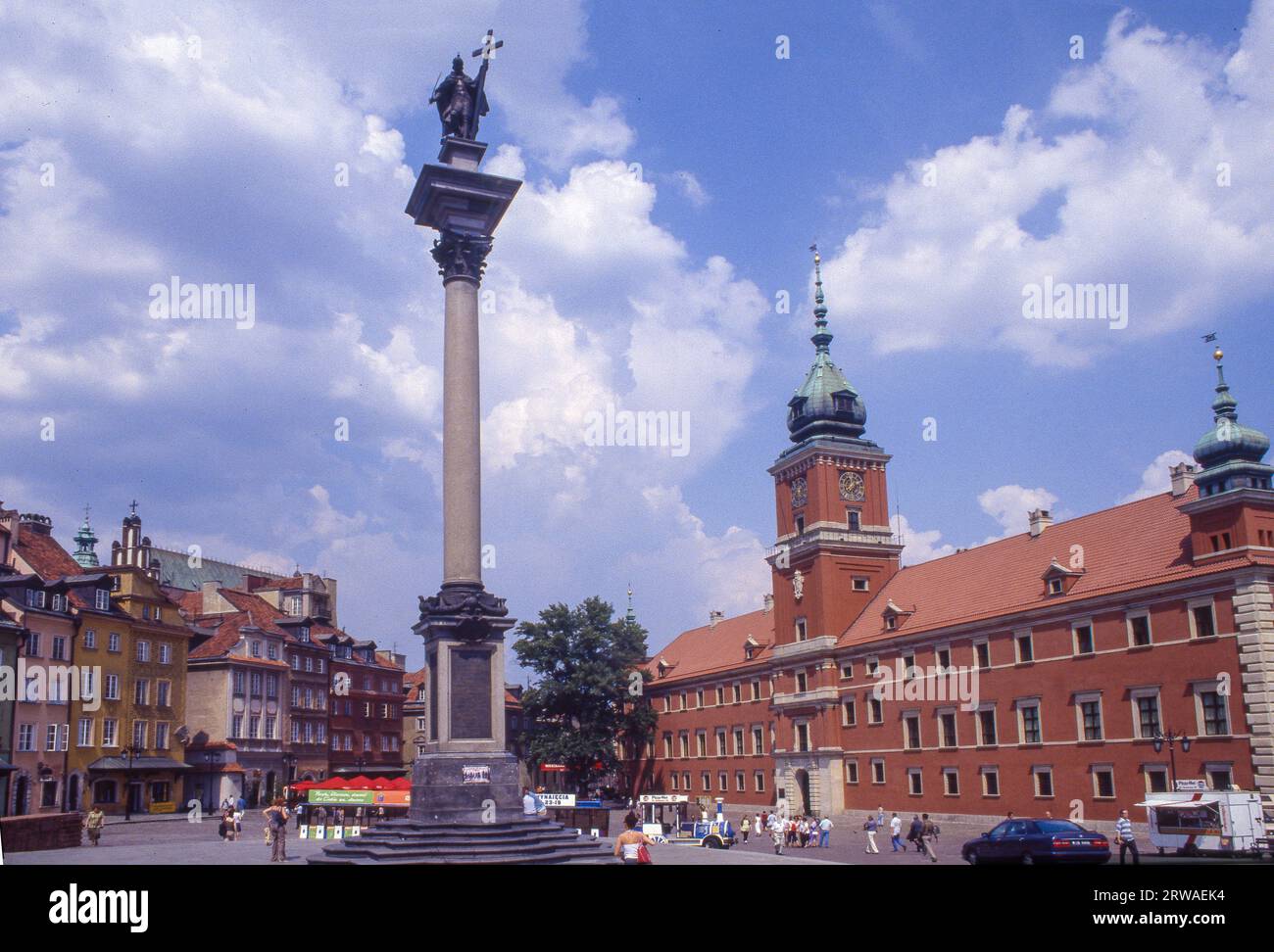 Poland, Warsaw, Sigismund's Column at Castle Square in front of the royal castle.The column and statue commemorate King Sigismund III Vasa, who in 159 Stock Photo