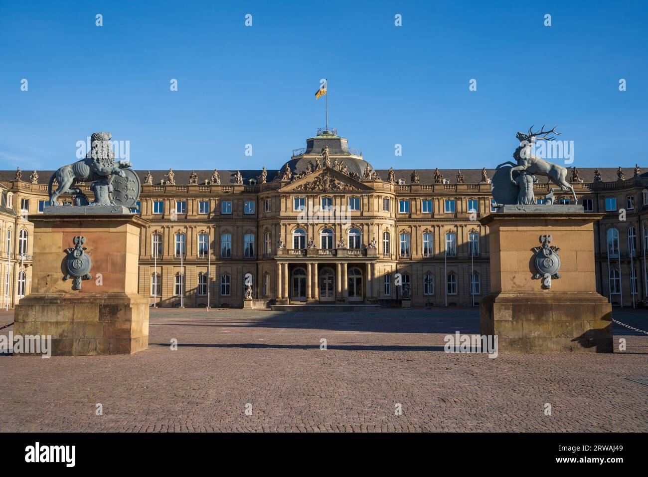 New Castle Neues Schloss, Castle in Stuttgart, Germany Stock Photo