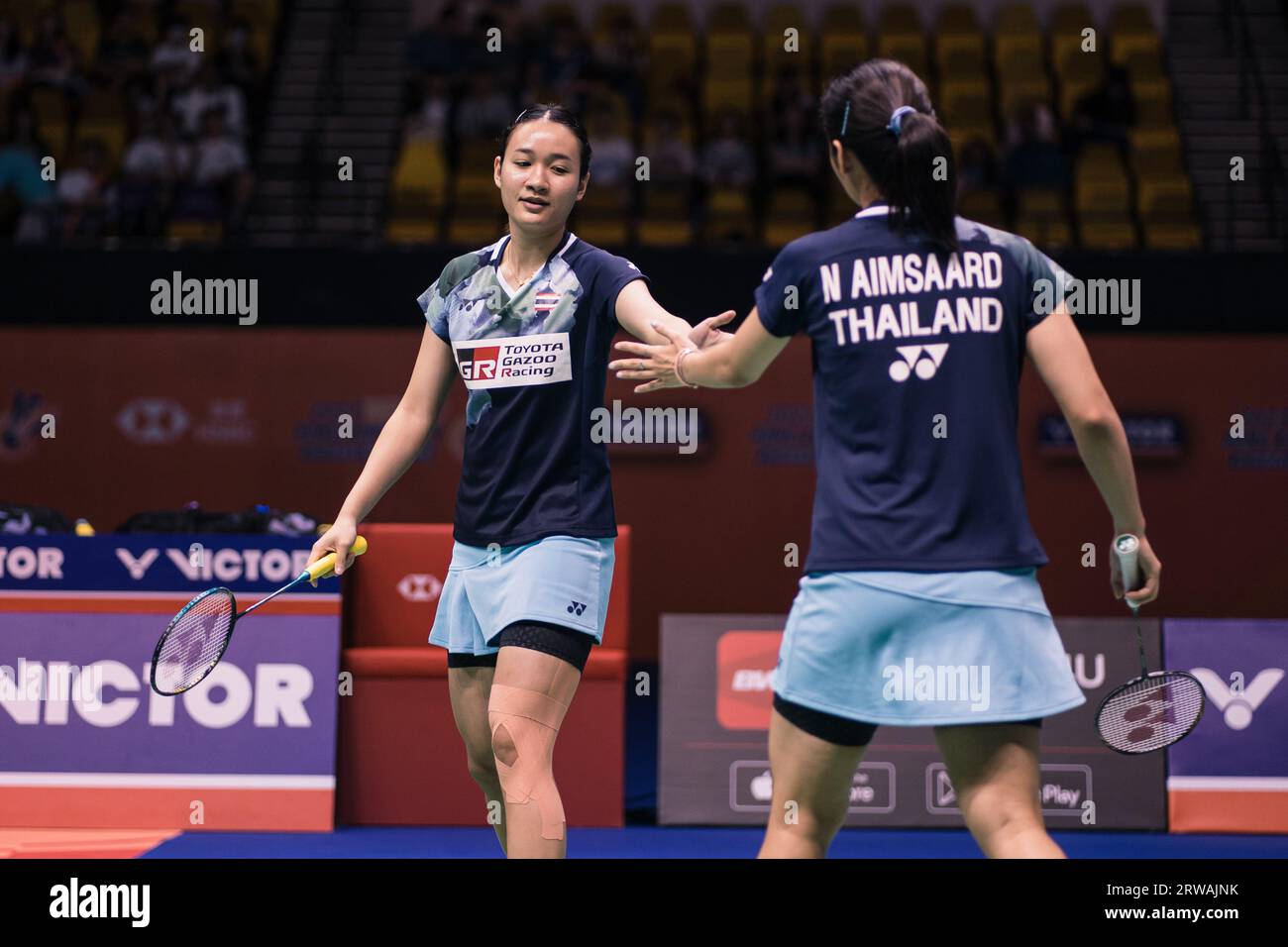 Benyapa Aimsaard, Nuntakarn Aimsaard of Thailand play during the Women