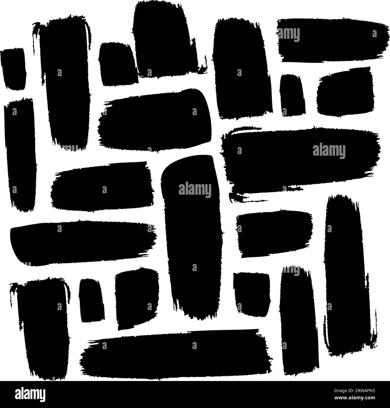 Spotty brush stroke labyrinth seamless pattern with freehand figures