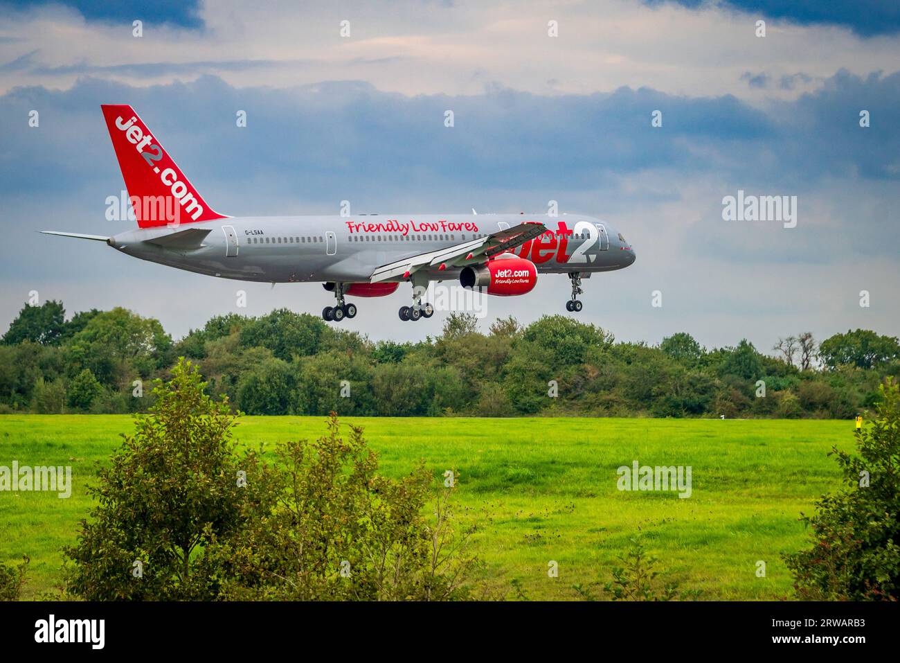 Jet2 holidays Boeing 757236 jet airliner coming in to land at