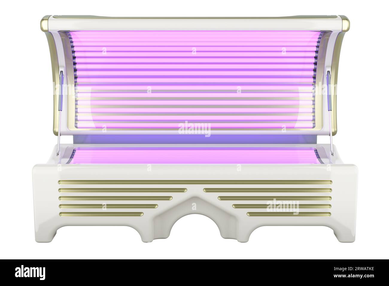 Tanning Bed, Horizontal tanning bed. 3D rendering  isolated on white background Stock Photo